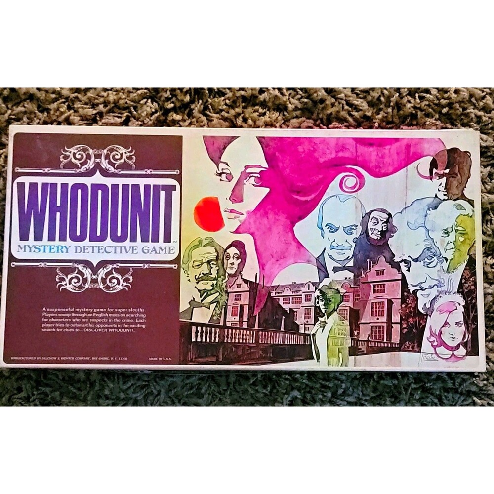 Selchow & Righter WHODUNIT Mystery Detective boardgame 2 Players unpunched Excel